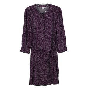 GAP Factory Floral Dress Women's M Pink Purple Tie Waist Boho Casual Fairy NWT